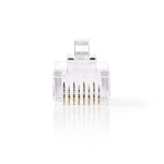 Nedis RJ45-kontakt | Hann | Strandet STP CAT6 | Rett | Gull belagt | 10 stk. | Polycarbonate | Gjennomsiktig | Boks