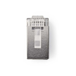 Nedis RJ45-kontakt | Hann | Strandet STP CAT6 | Rett | Gull belagt | 10 stk. | Polycarbonate | Gjennomsiktig | Boks