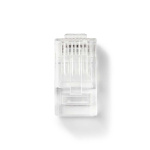 Nedis RJ45-kontakt | RJ45 Pass Through | Solid UTP CAT5e | Rett | Gull belagt | 10 stk. | Polycarbonate | Gjennomsiktig | Boks Nedis RJ45-kontakt | RJ45 Pass Through | Solid UTP CAT5e | Rett | Gull belagt | 10 stk. | Polycarbonate | Gjennomsiktig | Boks