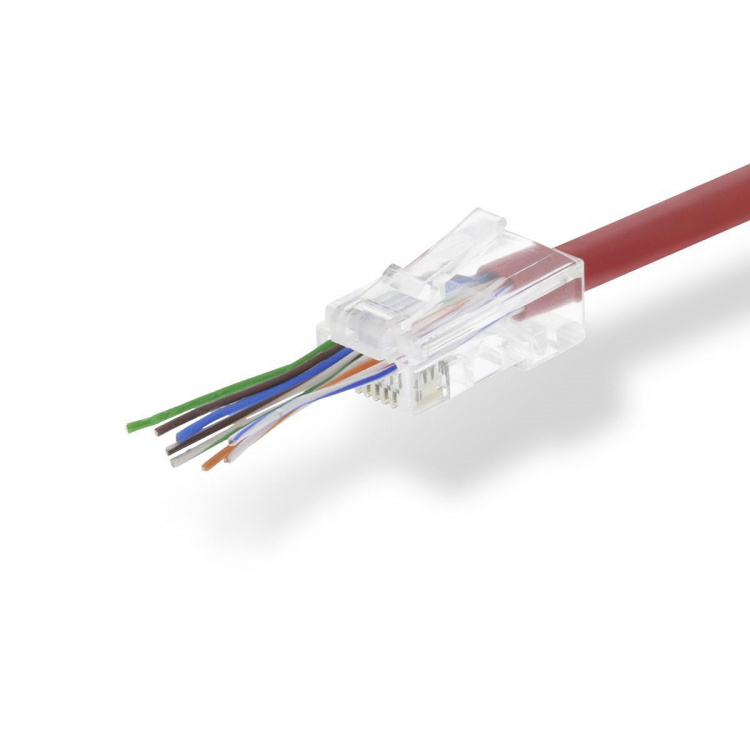 Nedis RJ45-kontakt | RJ45 Pass Through | Solid UTP CAT5e | Rett | Gull belagt | 10 stk. | Polycarbonate | Gjennomsiktig | Boks Nedis RJ45-kontakt | RJ45 Pass Through | Solid UTP CAT5e | Rett | Gull belagt | 10 stk. | Polycarbonate | Gjennomsiktig | Boks