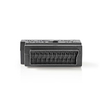 Nedis SCART-adapter | SCART Hann | S-Video Female / 3x RCA Hunn | Nikkel belagt | Kan Veksles | ABS | Sort | 1 stk. | Konvolutt