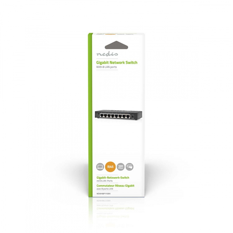 Nedis nettverkssvitsj | Kablet hastighet: Gigabit | Antall ethernet porter: 8