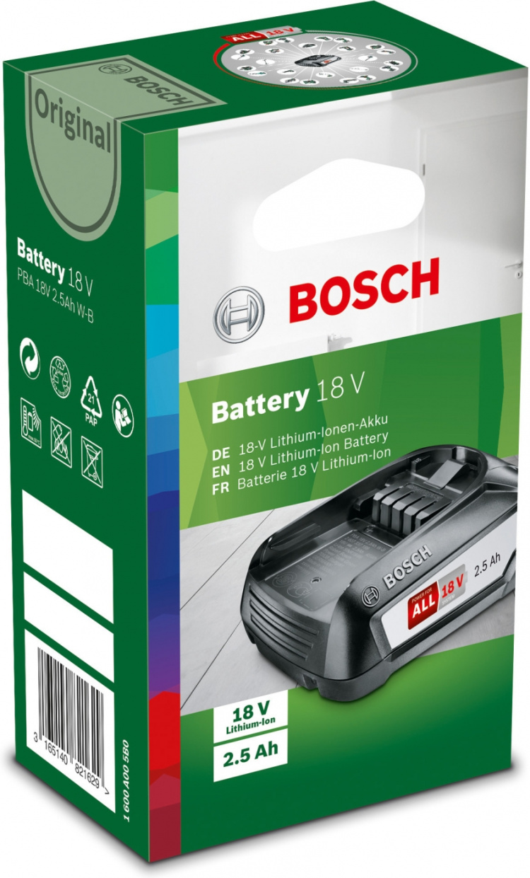 Bosch 18 V Li-on-batteri, 2,5 Ah
