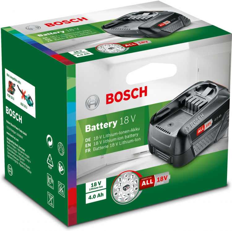 Bosch 18 V Li-on-batteri, 4,0 Ah
