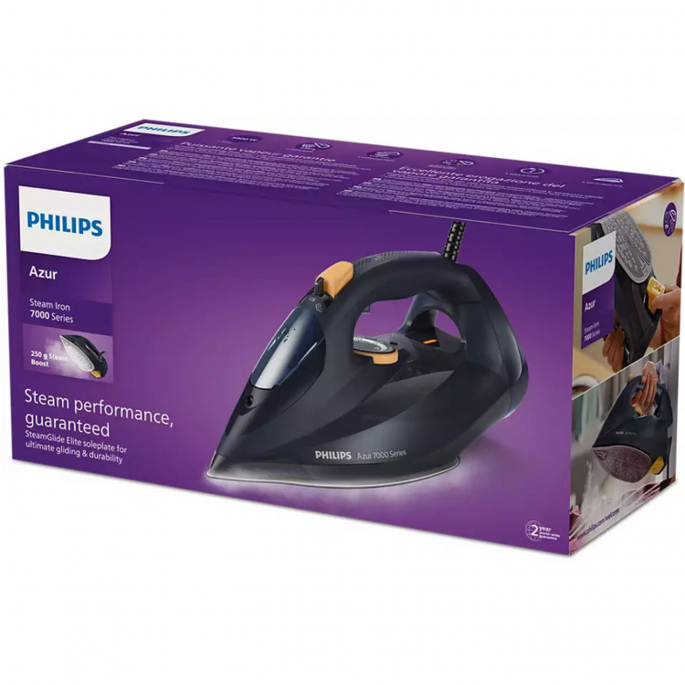 Philips Dampstrykejern blå/gul 7000 Series HV DST7060/21 Philips Dampstrykejern blå/gul 7000 Series HV DST7060/21