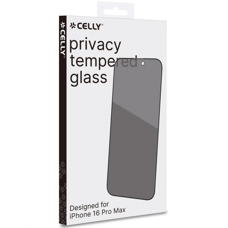 Celly Skjermbeskytter for personvern herdet glass iPhone 16 Pro Max