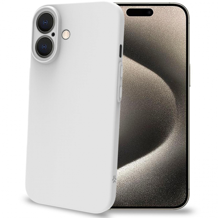 Celly SPACE Super Thin Cover iPhone 16 Hvit