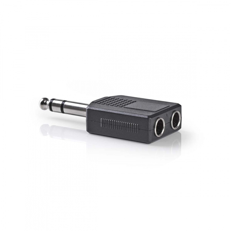 Nedis Stereo Audio Adapter | 6.35 mm Han | 2x 6.35 mm Hun | Nikkel belagt | Rett | ABS | Sort | 10 stk. | Konvolutt Nedis Stereo Audio Adapter | 6.35 mm Han | 2x 6.35 mm Hun | Nikkel belagt | Rett | ABS | Sort | 10 stk. | Konvolutt