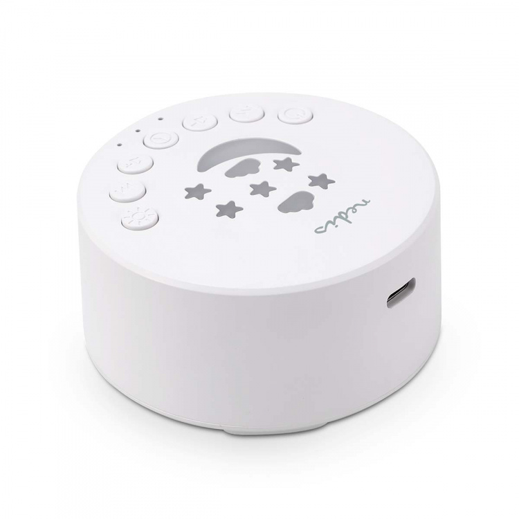 Nedis Hvit Støy Maskin | 18 Sound Options | 1 W | Maksimal batteritid: 18 timer | Dimmbart lys | Timer | Hvit