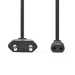 Nedis Strømkabel | Euro Hann | IEC-320-C1 | Rett | Rett | Nikkel belagt | 2.00 m | Rund | ABS/PVC | Sort | Label Nedis Strømkabel | Euro Hann | IEC-320-C1 | Rett | Rett | Nikkel belagt | 2.00 m | Rund | ABS/PVC | Sort | Label