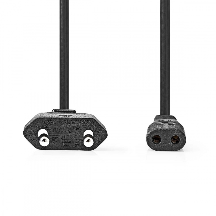 Nedis Strømkabel | Euro Hann | IEC-320-C1 | Rett | Rett | Nikkel belagt | 2.00 m | Rund | ABS/PVC | Sort | Label Nedis Strømkabel | Euro Hann | IEC-320-C1 | Rett | Rett | Nikkel belagt | 2.00 m | Rund | ABS/PVC | Sort | Label