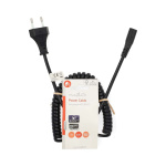 Nedis Strømkabel | Euro Hann | IEC-320-C1 | Rett | Rett | Nikkel belagt | 2.00 m | Opprullet | PVC | Sort | Label