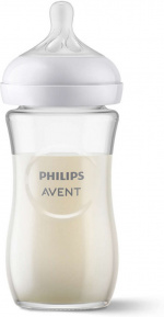 Philips Avent SCY933/01 Natural Response tåteflaske i glass, 240 ml