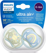Philips Avent SCF085/58 Ultra Air smokker 0-6 måneder, 2 stk, sol Philips Avent SCF085/58 Ultra Air smokker 0-6 måneder, 2 stk, sol