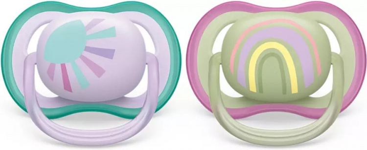 Philips Avent SCF085/59 Ultra Air smokker 0-6 måneder, 2 stk, regnbue