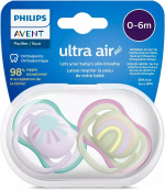 Philips Avent SCF085/59 Ultra Air smokker 0-6 måneder, 2 stk, regnbue