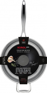 Heirol Pro Steelsafe wok, rustfritt stål + non-stick-belegg, 28 cm
