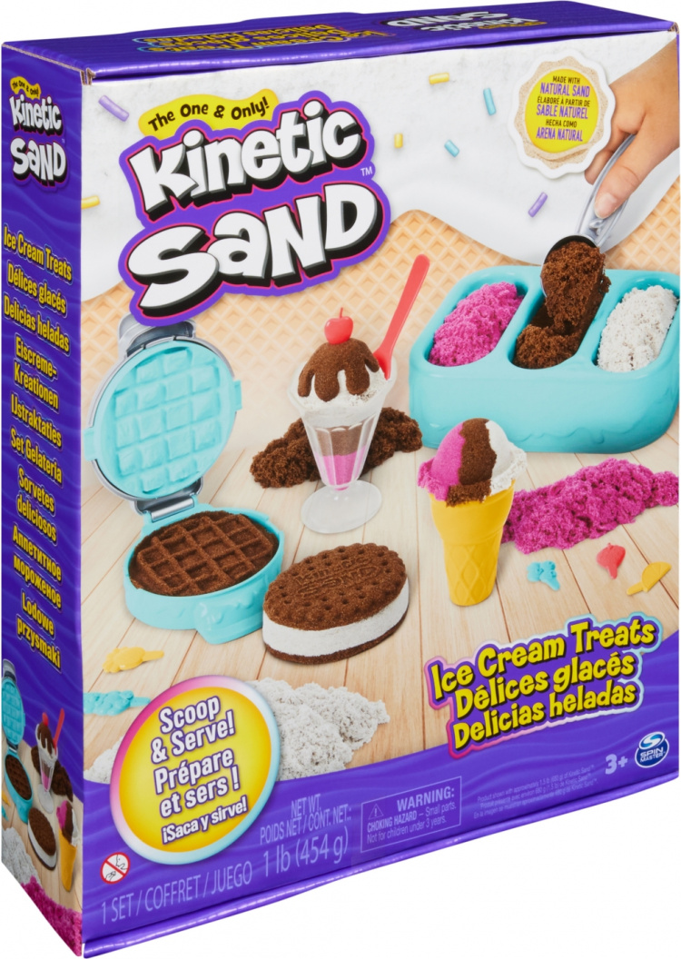 Kinetic Sand lekesett med iskremgodbiter