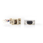 Nedis Serial adapter | Adapter | D-SUB 9-Pin Han | RJ45 Hun | Nikkel belagt | Elfenben | Boks