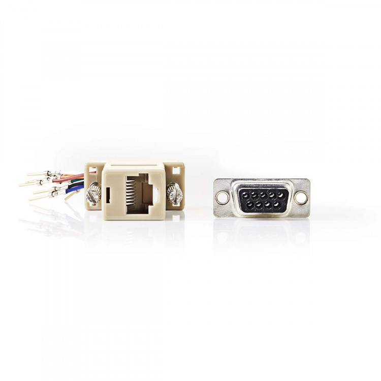 Nedis Serial adapter | Adapter | D-SUB 9-Pin Han | RJ45 Hun | Nikkel belagt | Elfenben | Boks