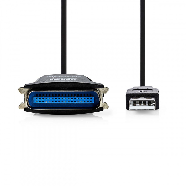 Nedis parallellkabel | USB-A Han | Centronics 36-pins han | Nikkel belagt | 2.00 m | Rund | PVC | Konvolutt