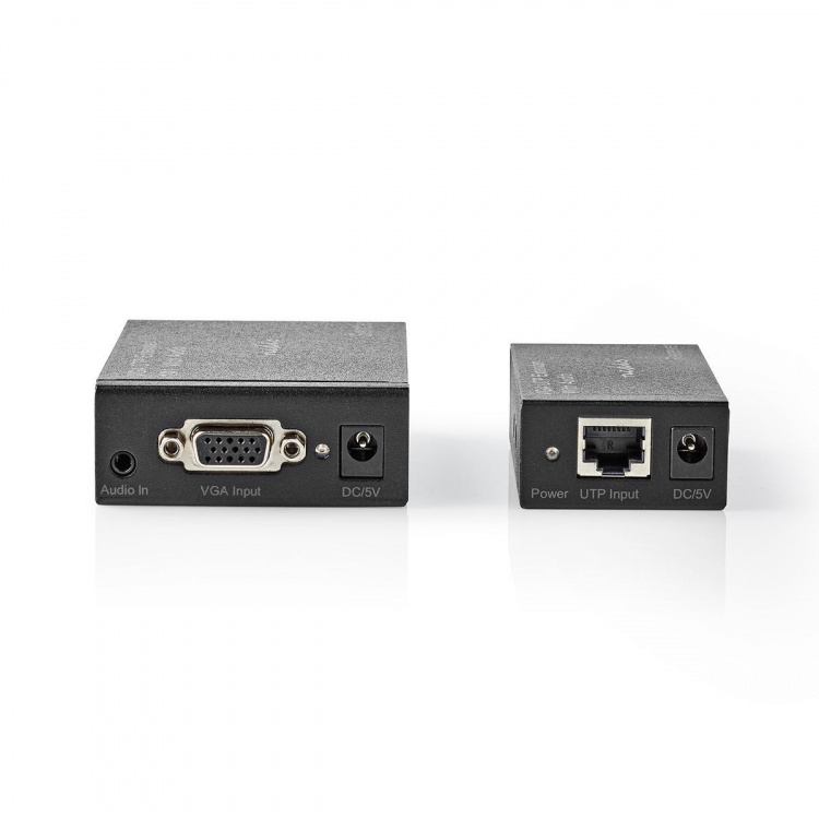 Nedis VGA extender | VGA / Audio | Avstand opp til: 300 m | Cat5e / Cat6 | 1920x1200 | Euro / Type C (CEE 7/16) Nedis VGA extender | VGA / Audio | Avstand opp til: 300 m | Cat5e / Cat6 | 1920x1200 | Euro / Type C (CEE 7/16)