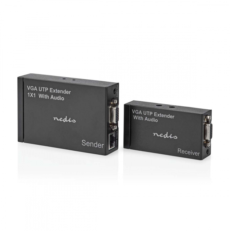 Nedis VGA extender | VGA / Audio | Avstand opp til: 300 m | Cat5e / Cat6 | 1920x1200 | Euro / Type C (CEE 7/16) Nedis VGA extender | VGA / Audio | Avstand opp til: 300 m | Cat5e / Cat6 | 1920x1200 | Euro / Type C (CEE 7/16)