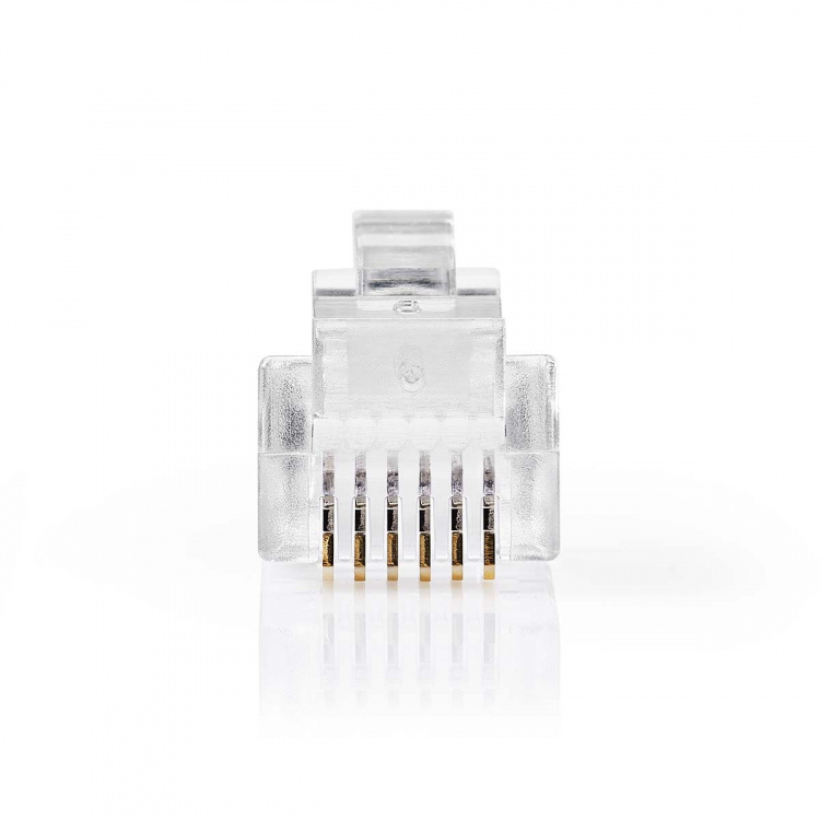 Nedis Telecom Connector | Kontakttype: RJ12 | Rett | Plettering: Gull belagt | PVC | Gjennomsiktig