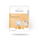 Nedis Telecom Connector | Kontakttype: RJ12 | Rett | Plettering: Gull belagt | PVC | Gjennomsiktig