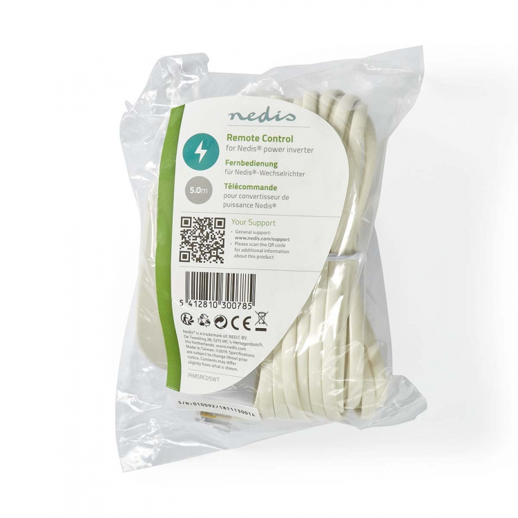 Nedis Power Inverter Fjernkontroll | 5.00 m | RJ10 | Hvit