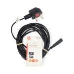 Nedis UK Strømkabel | UK Male | IEC-320-C7 | 5.00 m | Yes | 2 x 0.75 mm² | Kobber | Rund | Nikkel belagt | UK | PVC | Nettplugg: UK / Type G | 250 V AC | 3 A | Sort