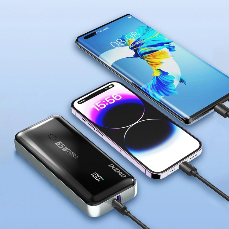 Dudao K65 powerbank 20000mAh PD 65W Svart