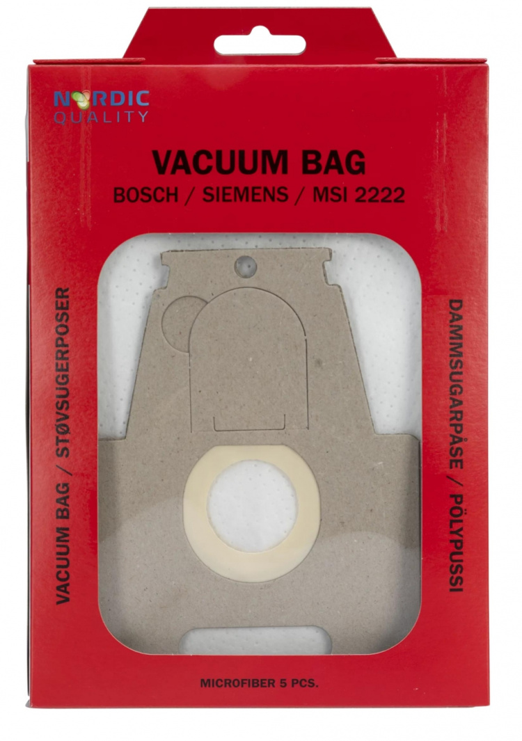 Nordic Quality MSI 2222 Dammsugarpåsar, 5 st Nordic Quality MSI 2222 Dammsugarpåsar, 5 st