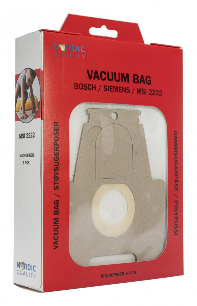 Nordic Quality MSI 2222 Dammsugarpåsar, 5 st Nordic Quality MSI 2222 Dammsugarpåsar, 5 st