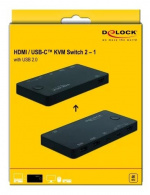 DeLOCK HDMI / USB-C™ KVM-bryter 4K 60 Hz med USB 2.0