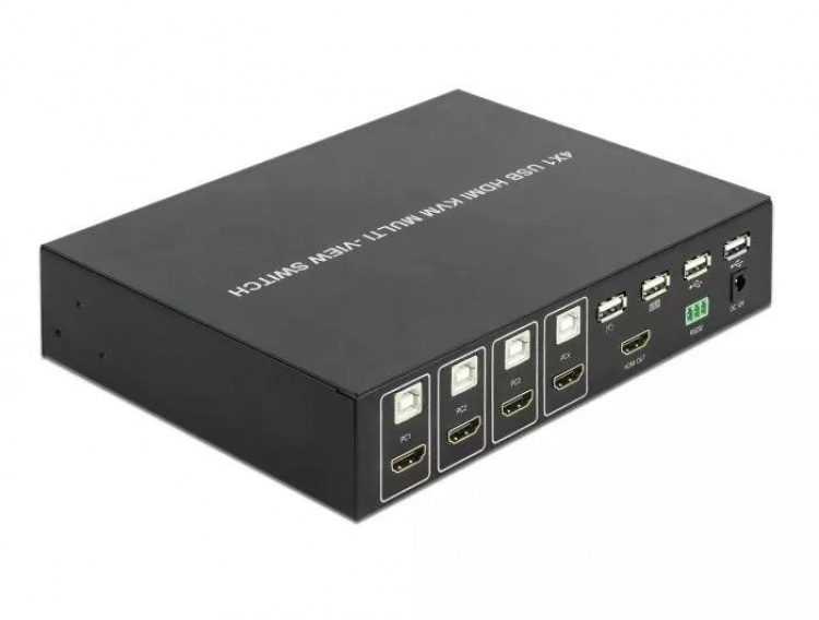 DeLOCK KVM 4 i 1 Multiview Switch 4 x HDMI med USB 2.0