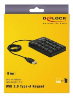 DeLOCK USB-tastatur, 19 knapper, LED-indikator, 1,5 m kabel, svart DeLOCK USB-tastatur, 19 knapper, LED-indikator, 1,5 m kabel, svart