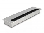 DeLOCK Kabelgjennomføring for bordmontering 300 x 80 x 28 mm sølv