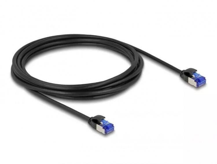DeLOCK RJ45 nettverkskabel Cat.6A S/FTP Slim 3 m svart