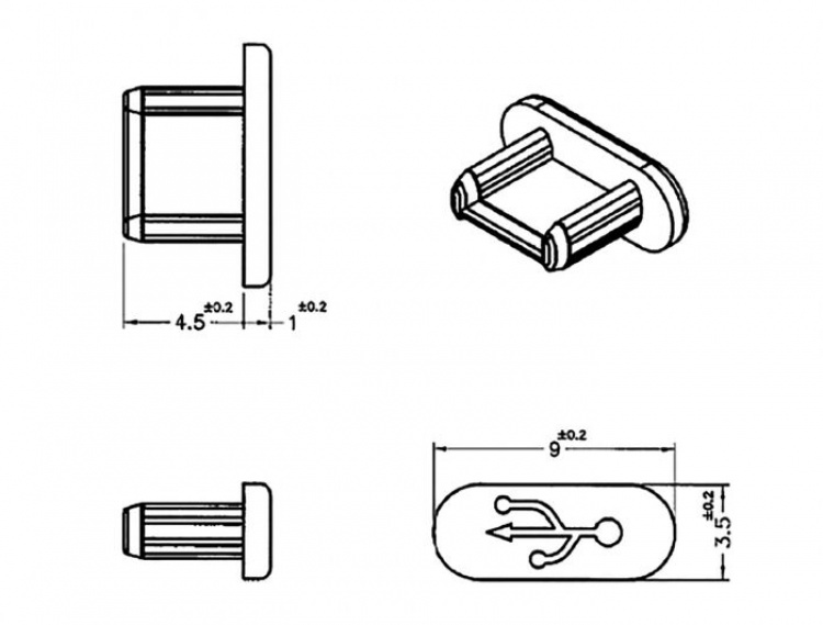 DeLOCK Støvdeksel for USB 2.0 Micro-B hunngrep 10 stk. svart