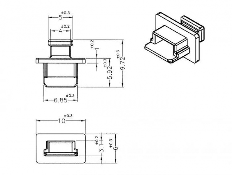 DeLOCK Støvdeksel for USB 2.0 Type Mini-B hunn 10 stk. svart