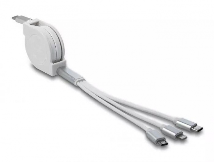 DeLOCK USB Type-C™ 3 in 1 Retractable Charging Cable