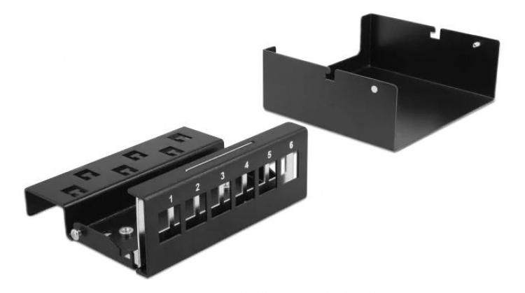 DeLOCK Keystone Patch Panel 6 Port svart