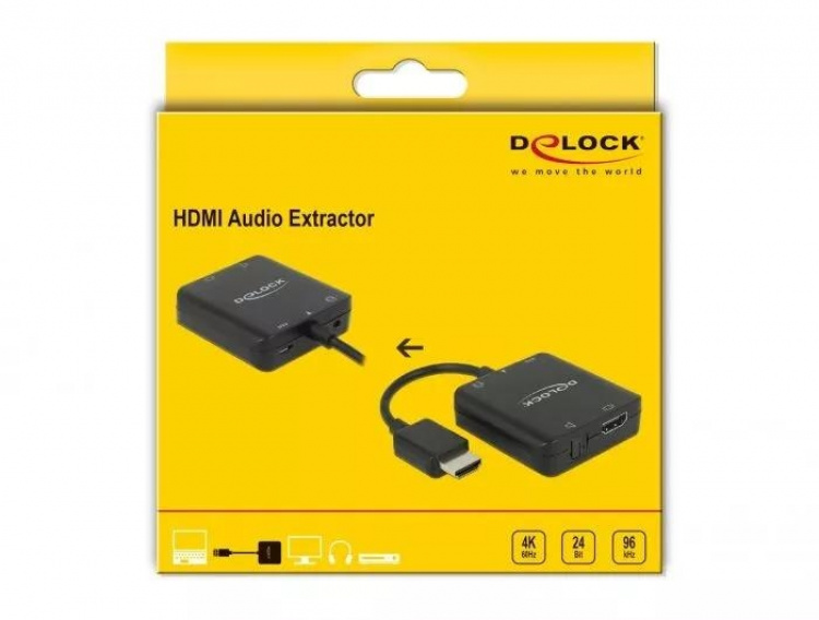 DeLOCK HDMI Audio Extractor 4K 60 Hz kompakt, svart DeLOCK HDMI Audio Extractor 4K 60 Hz kompakt, svart