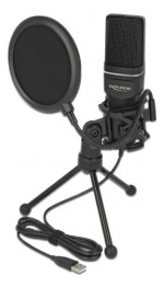DeLOCK USB Condenser Microphone Set Podcasting Gaming and Vocals