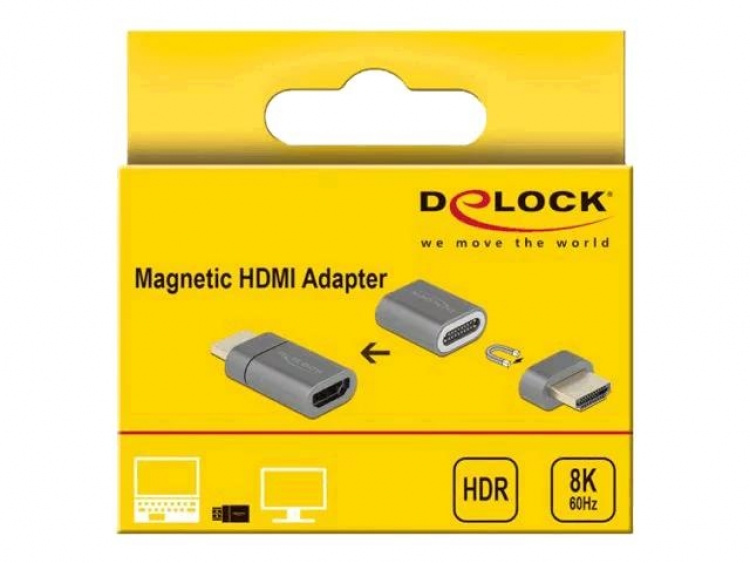 DeLOCK HDMI-adapter hann til hunn 8K 60 Hz magnetisk DeLOCK HDMI-adapter hann til hunn 8K 60 Hz magnetisk