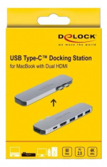 DeLOCK Dokkingstasjon for MacBook Dual HDMI 4K / PD / Hub