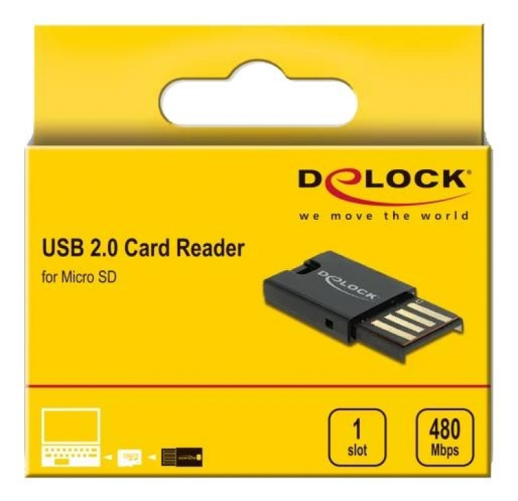 DeLOCK USB 2.0 Card Reader for Micro SD memory cards
