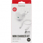 Hama Lader USB-C med USB-C Kabel PD 25W 1.5 m Kabel Hvit