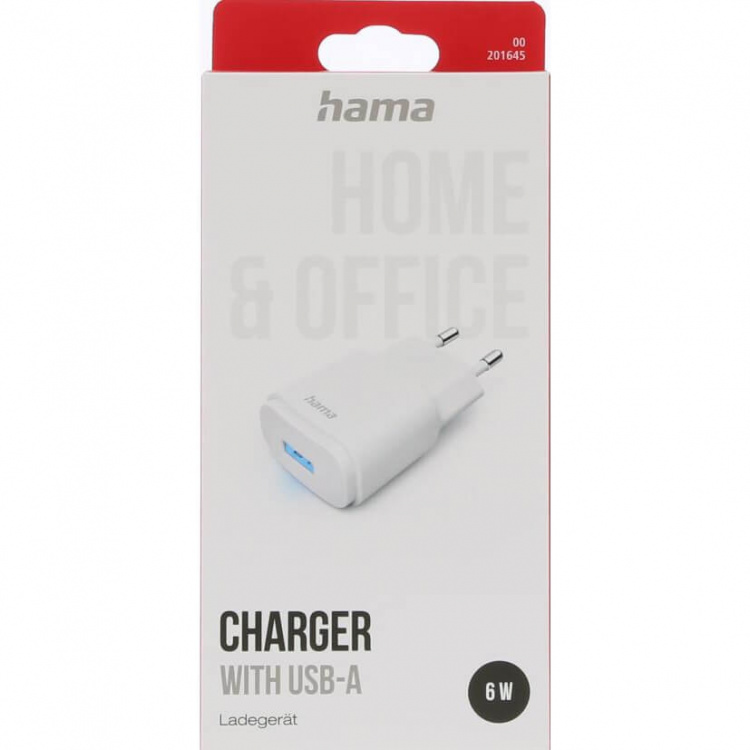 Hama Lader 1xUSB-A 6W Hvit